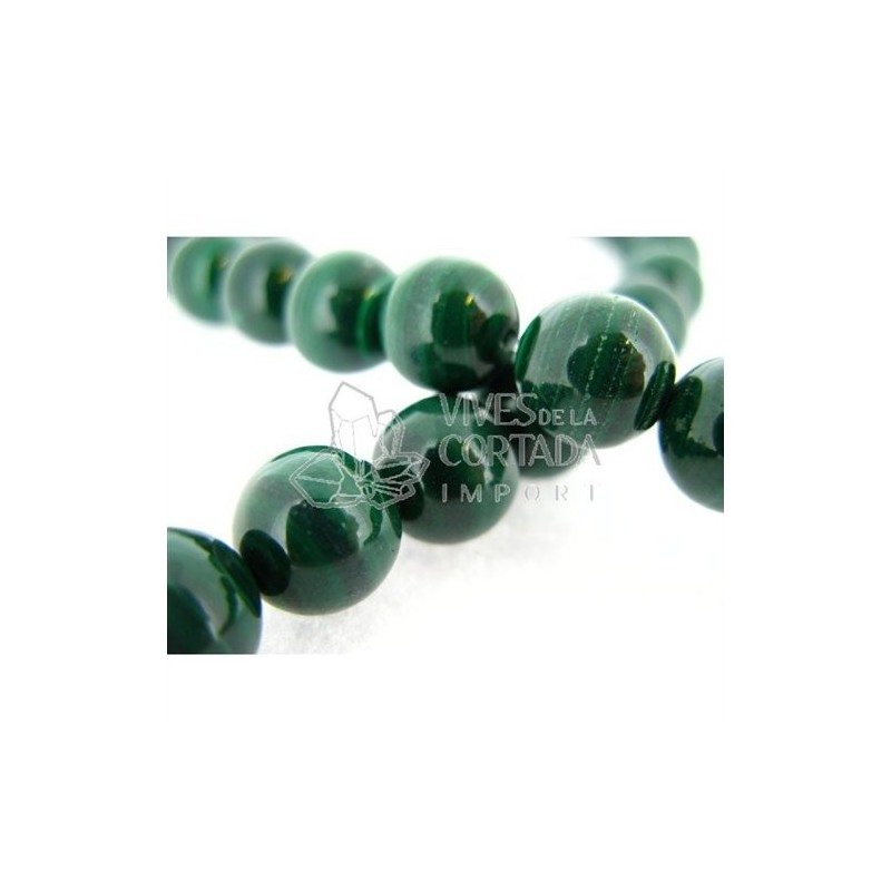 Hilo Malaquita Natural Bola Lisa 12 mm