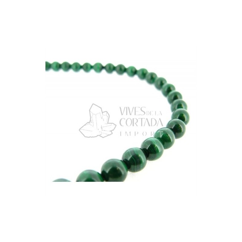 Hilo Malaquita Natural Bola Lisa 8 mm